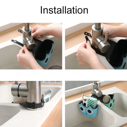 Kitchen Cartoon Multifunctional Sink Drain Hanging Bag Adjustable Buckle Bathroom Storage Basket