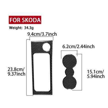 For 2017-2021 Skoda Octavia Left And Right Hand Drive Cup Holder Frame + Cup Mat Sticker