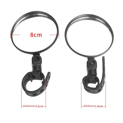 2 PCS For Xiaomi Scooter Rear View Mirror Bicycle Mirror, Round, Oval