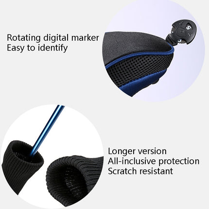 3 In 1 No.1 / No.3 / No.5 Clubs Protective Cover Golf Club Head Cover, HD-014 3 in 1 Blue, HD-014 3 in 1 Black, HD-014 3 in 1 Red