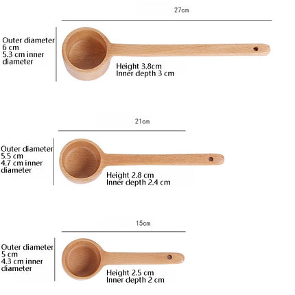 Long-Handled Wooden Spoon Seasoning Spoon Dessert Coffee Milk Tea Spoon, Seasoning Spoon Small, Seasoning Spoon Medium, Seasoning Spoon Large