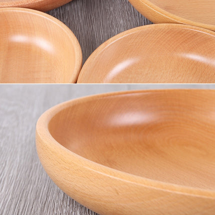 Round Fruit Plate Salad Bowl Thick Wood Dried Fruit Plate Fruit Sushi Plate
