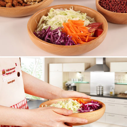 Round Fruit Plate Salad Bowl Thick Wood Dried Fruit Plate Fruit Sushi Plate