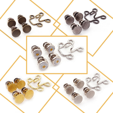 6 in 1 Nail-Free Detachable Button Jeans Waist Adjustment Buckle Set, Colour: 25mm (Silver), 25mm ( Chrysanthemum), 32mm (Chrysanthemum), 25mm (Silver), 32mm (Silver), 25mm (Bronze), 32mm (Bronze), 25mm (Black), 32mm (Gun Black), 25mm (Golden)         ...