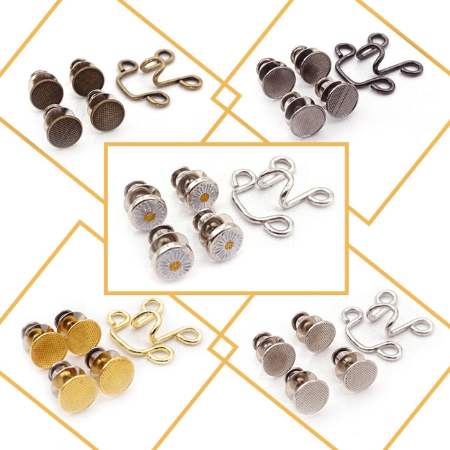 6 in 1 Nail-Free Detachable Button Jeans Waist Adjustment Buckle Set, Colour: 25mm (Silver), 25mm ( Chrysanthemum), 32mm (Chrysanthemum), 25mm (Silver), 32mm (Silver), 25mm (Bronze), 32mm (Bronze), 25mm (Black), 32mm (Gun Black), 25mm (Golden)         ...