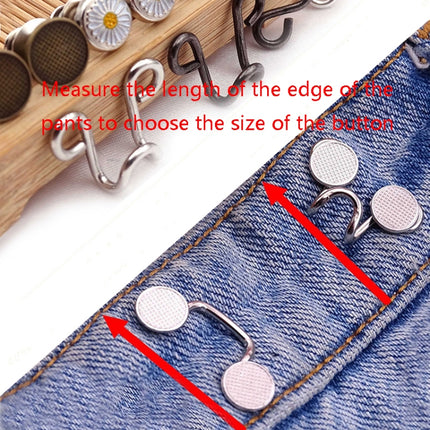 6 in 1 Nail-Free Detachable Button Jeans Waist Adjustment Buckle Set, Colour: 25mm (Silver), 25mm ( Chrysanthemum), 32mm (Chrysanthemum), 25mm (Silver), 32mm (Silver), 25mm (Bronze), 32mm (Bronze), 25mm (Black), 32mm (Gun Black), 25mm (Golden)         ...