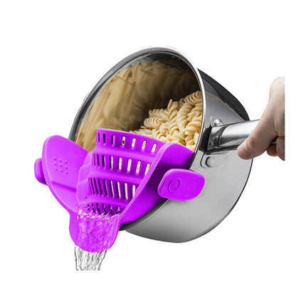 Wide Mouth Silicone Drainer Pot Side Drain To Block Fruit Noodle Strainer