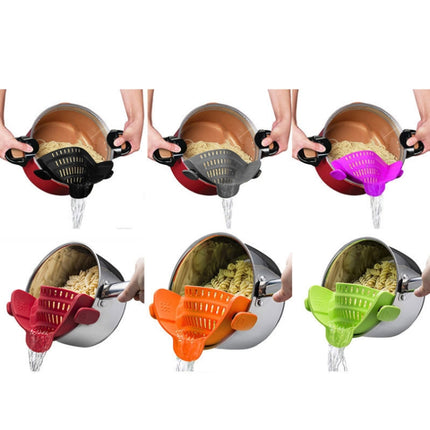 Wide Mouth Silicone Drainer Pot Side Drain To Block Fruit Noodle Strainer