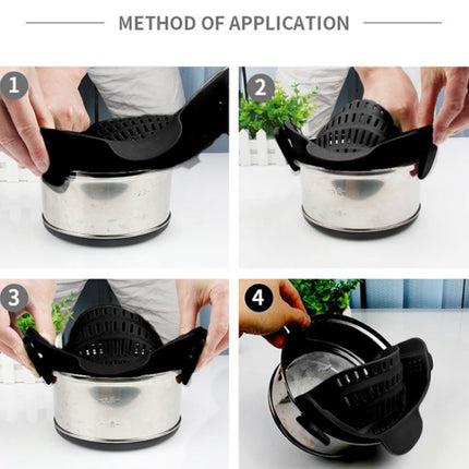 Wide Mouth Silicone Drainer Pot Side Drain To Block Fruit Noodle Strainer