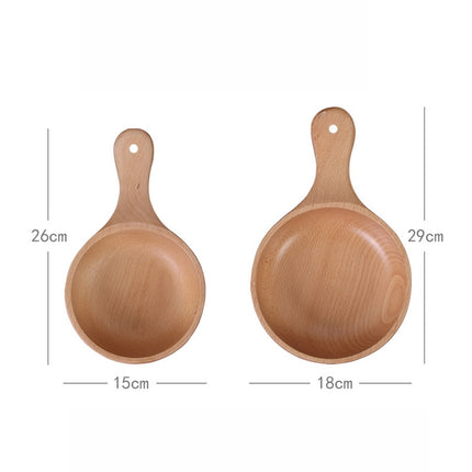 Instant Noodle Bowl Wooden Kimchi Bowl Fruit Salad Wooden Bowl With Handle, Small, Large