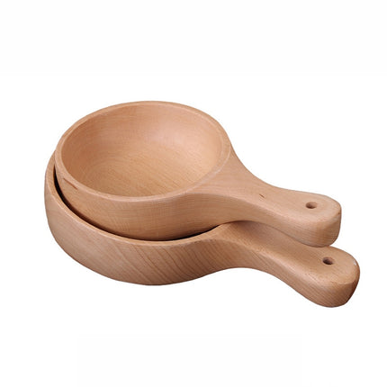 Instant Noodle Bowl Wooden Kimchi Bowl Fruit Salad Wooden Bowl With Handle, Small, Large