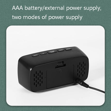 Mirror Bedside Alarm Clock Battery Plug-In Dual-Purpose LED Clock, Arc-shaped Black Shell (Mirror White Light), Rectangular Black Shell (Mirror White Light), Arc-shaped Black Shell (Black Surface White Light)                                            ...