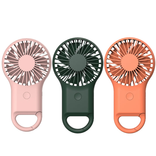 Handheld Pocket Mini Small Fan Portable Charging Outdoor USB Fan With 7 Color Light, Pink, ArmyGreen, Orange