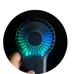 Handheld Pocket Mini Small Fan Portable Charging Outdoor USB Fan With 7 Color Light, Pink, ArmyGreen, Orange