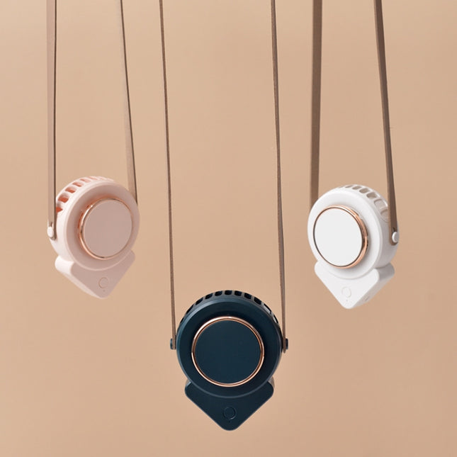 H3 Mini Lazy USB Hanging Neck Fan Student Outdoor Leafless Triangle Fan, White, Pink, Military Green