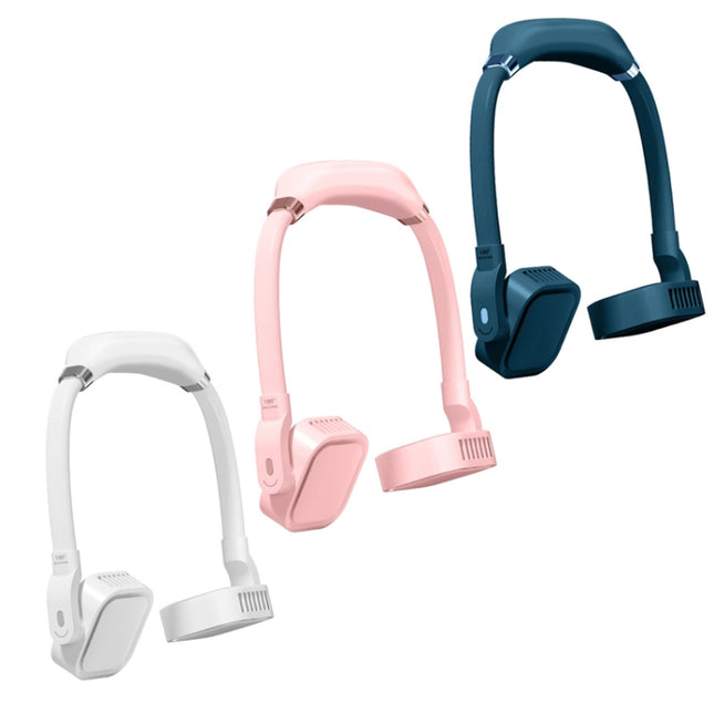 G2 Hanging Neck Leafless Fan Outdoor Student Sports Mini USB Silent Fan, 2000MAH Night Green, 4000MAH Girl Powder