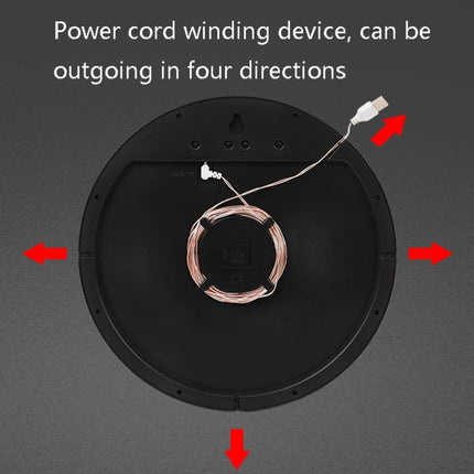 6620 12 Inch LED Simple Wall Clock Living Room Round Silent Digital Temperature And Humidity Electronic Clock