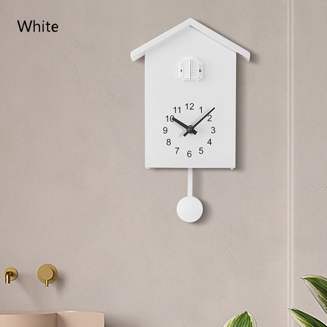 T60 Cuckoo Clock The Bird Reports On The Hour Clock, White, Green, Blue, Gray Top, Orange Top