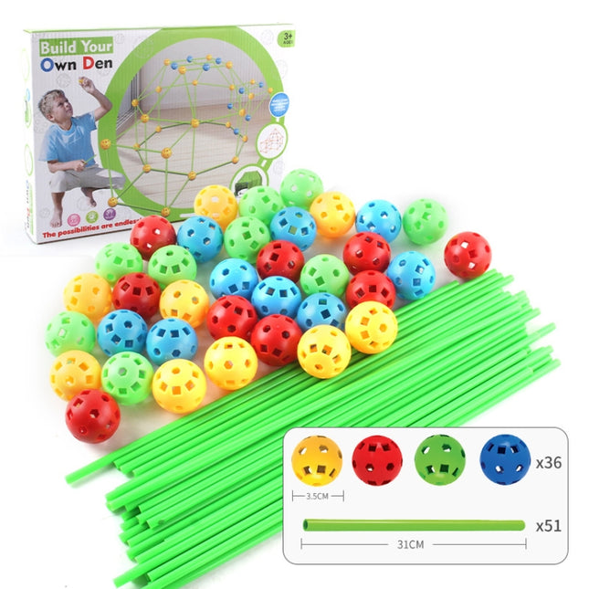 87 in 1 DIY Assembling Play House DIY Children Tent Building Toy, Style: