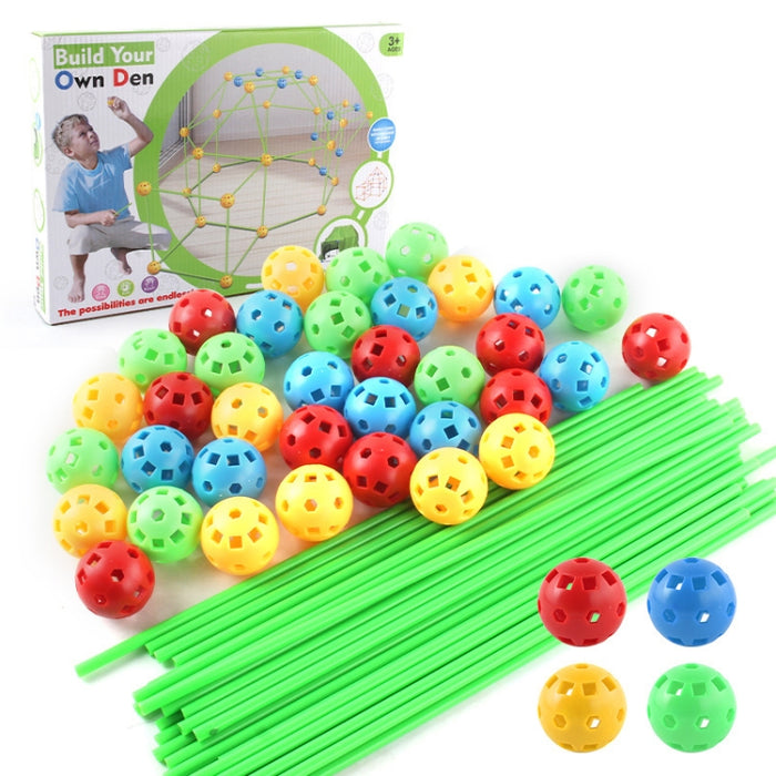 87 in 1 DIY Assembling Play House DIY Children Tent Building Toy, Style:, Without Tent Cloth, With Tent Cloth