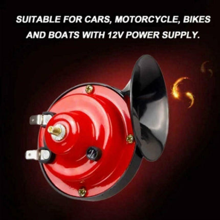 1 Pair 110BD 12V Motorcycle Electric Car Loud Single Sound Snail Speaker