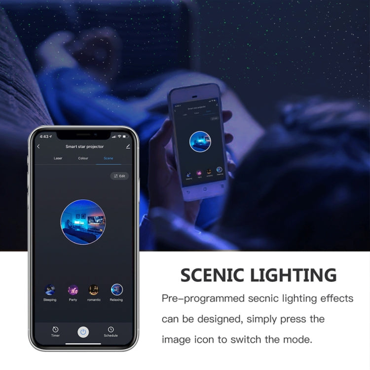 SK20 Laser Full Star Night Lamp LED Starry Lamp APP Graffiti Intelligent Control Laser Projector Lamp, USB, 5W