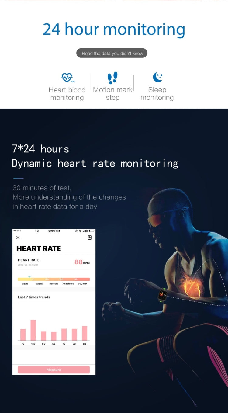 P68 Smart Watches Heart Rate Monitor Blood Pressure Activity Tracker for Xiaomi Band 3 Huawei Color Band 2