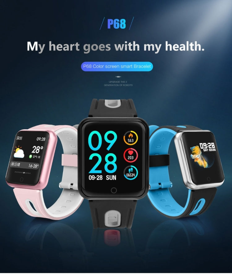 P68 Smart Watches Heart Rate Monitor Blood Pressure Activity Tracker for Xiaomi Band 3 Huawei Color Band 2