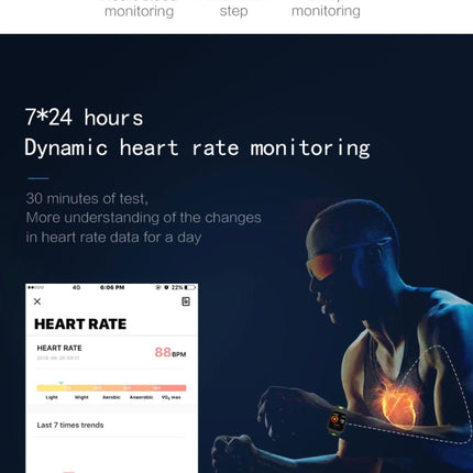 P68 Smart Watches Heart Rate Monitor Blood Pressure Activity Tracker for Xiaomi Band 3 Huawei Color Band 2, TBD056989501A, TBD056989501B, TBD056989501C, TBD056989501D, TBD056989501E, TBD056989501F, TBD056989501G