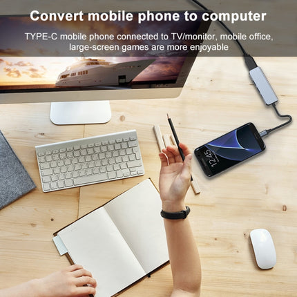 BYL-2011 4 In 1 USB-C / Type-C To 4K HDMI + USB 3.0 + USB 2.0 + PD USB-C / Type-C Charging Ports Multifunctional HUB Docking Station, 4 In 1