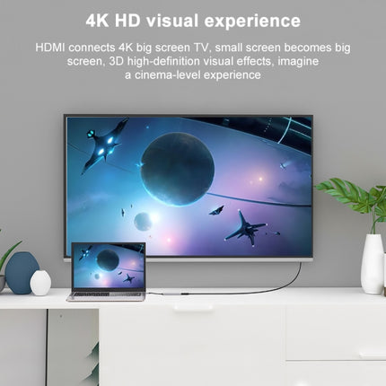 BYL-2011 4 In 1 USB-C / Type-C To 4K HDMI + USB 3.0 + USB 2.0 + PD USB-C / Type-C Charging Ports Multifunctional HUB Docking Station, 4 In 1