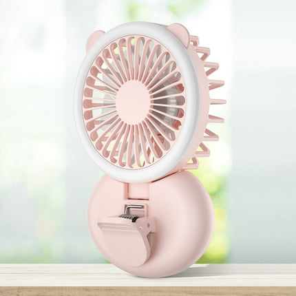 D11 Fill Light Clip Hanging Neck Fan Handheld Folding Mini USB Desktop Fan, D11 Pink, D11 Green, D11 White