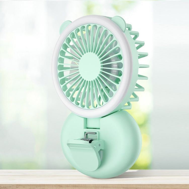 D11 Fill Light Clip Hanging Neck Fan Handheld Folding Mini USB Desktop Fan, D11 Pink, D11 Green, D11 White