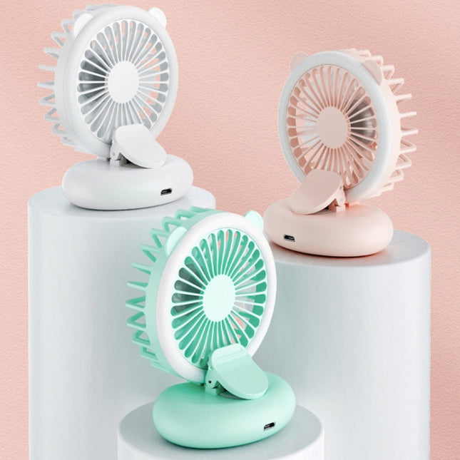D11 Fill Light Clip Hanging Neck Fan Handheld Folding Mini USB Desktop Fan, D11 Pink, D11 Green, D11 White