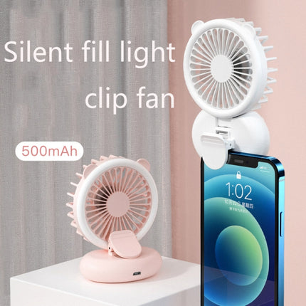 D11 Fill Light Clip Hanging Neck Fan Handheld Folding Mini USB Desktop Fan, D11 Pink, D11 Green, D11 White
