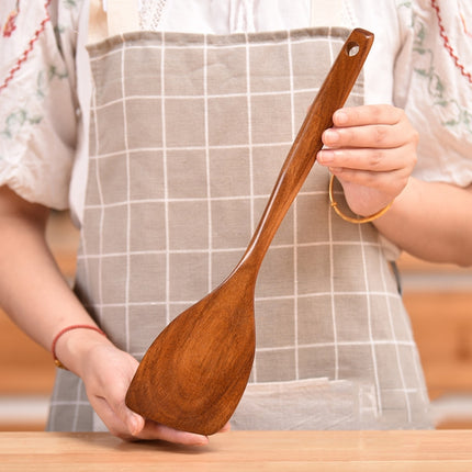 Non-Stick Pot Wood Shovel Teak Cooking Pot Shovel Tableware, Sweet Spoon, Saving Spoon, Bent Spoon, Mixing Spoon, Filter Spoon, Curved Shovel, Thickened Oblique Shovel, Curved Spatula, Small Spoon, Medium Spoon, Long Handle Spoon, Long Handle Filter Spoon