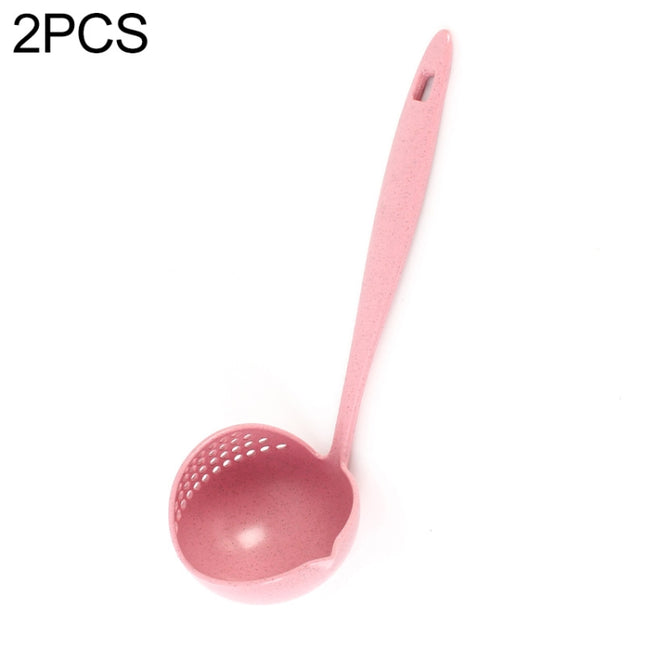 Wheat straw soup spoon colander two-in-one environmental tableware hot pot dual-use spoon Colanders Strainers, Nordic pink, Nordic green, Nordic blue, Nordic Beige