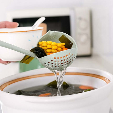 Wheat straw soup spoon colander two-in-one environmental tableware hot pot dual-use spoon Colanders Strainers, Nordic pink, Nordic green, Nordic blue, Nordic Beige