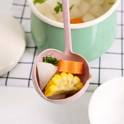 Wheat straw soup spoon colander two-in-one environmental tableware hot pot dual-use spoon Colanders Strainers, Nordic pink, Nordic green, Nordic blue, Nordic Beige
