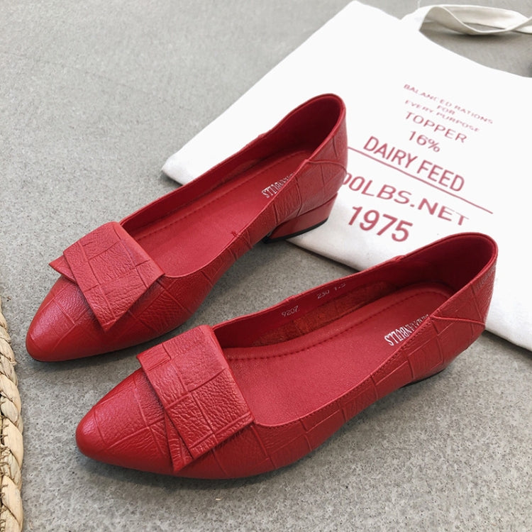 Spring And Summer Cowhide Shoes With Thick Heel Mid-Heel For Women