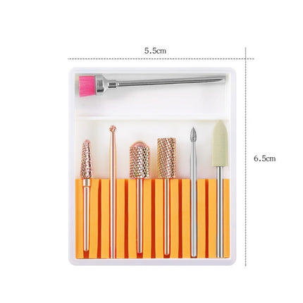 Nail Art Ceramic Tungsten Steel Alloy Grinding Heads Set Grinder Polishing Tool