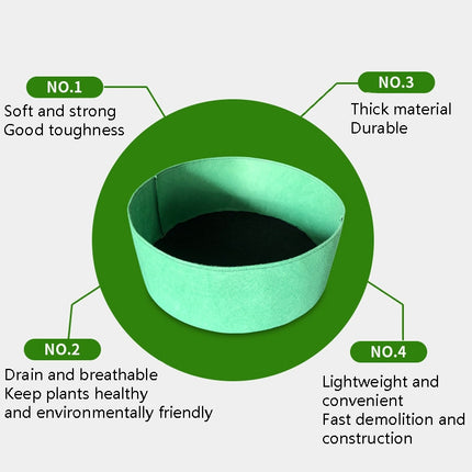 Felt Planting Barrel Indoor Outer Round Plant Bag Non-Woven Seedling Bag, 80x30cm 150L, 90x30cm 190L, 120x30cm 340L
