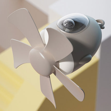 MF023 Airplane Night Light Ceiling Fan Household USB Remote Control Fan, Blue, White