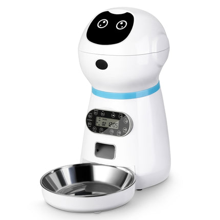 Pet Auto Feeding Intelligent Feed Stainless Steel Food Dish, US Plug, UK Plug, EU Plug, AU Plug, USB Cable