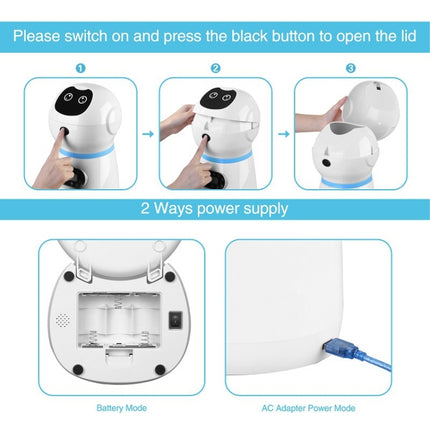 Pet Auto Feeding Intelligent Feed Stainless Steel Food Dish, US Plug, UK Plug, EU Plug, AU Plug, USB Cable