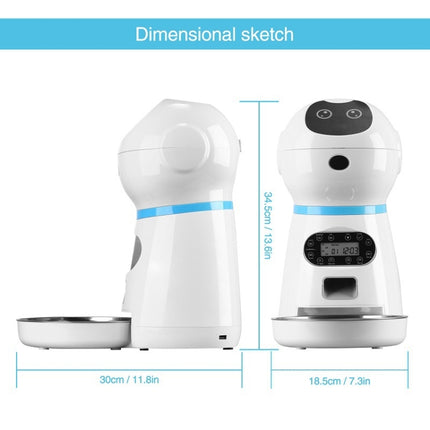 Pet Auto Feeding Intelligent Feed Stainless Steel Food Dish, US Plug, UK Plug, EU Plug, AU Plug, USB Cable