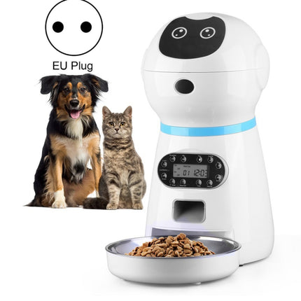 Pet Auto Feeding Intelligent Feed Stainless Steel Food Dish, US Plug, UK Plug, EU Plug, AU Plug, USB Cable
