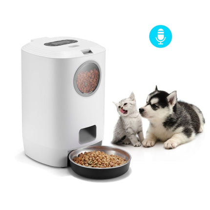 4.5L Smart Pet Cat Dog Bowl Food Automatic Dispenser Feeder  With Timer Auto Electronic Feeder With Metal Food Tray, USB Interface No Adapter, US Plug, EU Plug, AU Plug, UK Plug