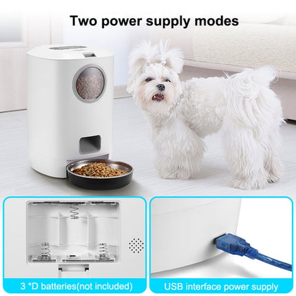 4.5L Smart Pet Cat Dog Bowl Food Automatic Dispenser Feeder  With Timer Auto Electronic Feeder With Metal Food Tray, USB Interface No Adapter, US Plug, EU Plug, AU Plug, UK Plug