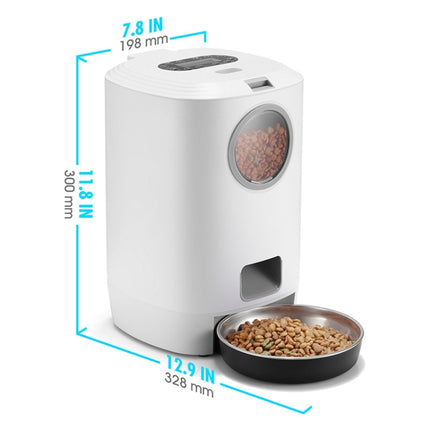 4.5L Smart Pet Cat Dog Bowl Food Automatic Dispenser Feeder  With Timer Auto Electronic Feeder With Metal Food Tray, USB Interface No Adapter, US Plug, EU Plug, AU Plug, UK Plug